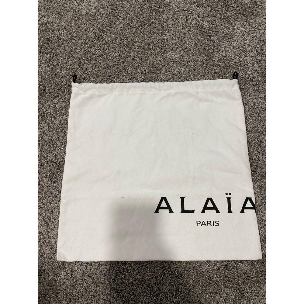 Alaïa Dust Bag Unisex OS White Good Cotton Canvas Logo Drawstring Accessory